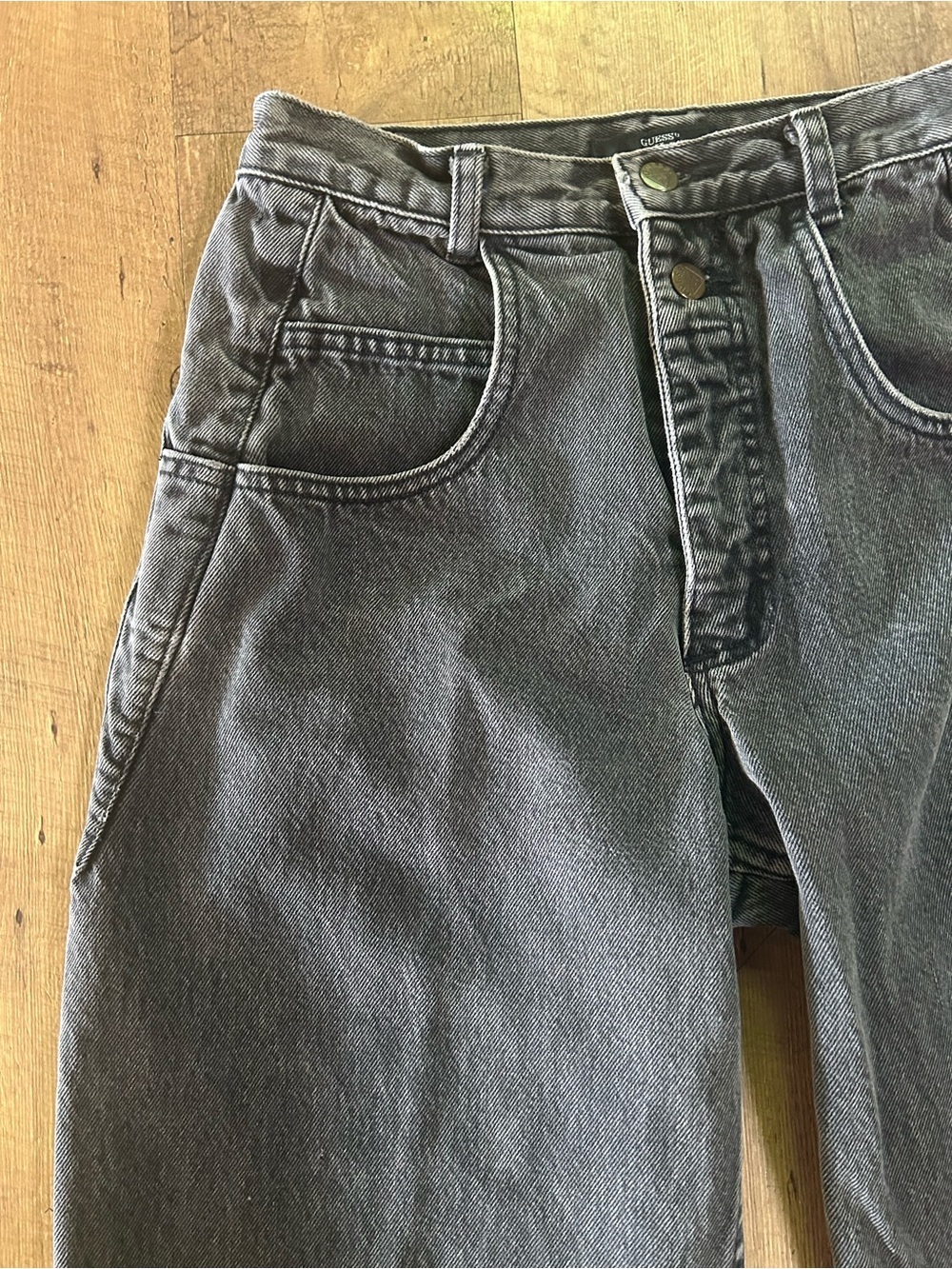Vintage Guess Georges Marciano USA Black Acid Wash Mom Jeans Size 4 27.5 Waist - Picture 6 of 16